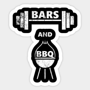 Bars And BBQ Workout Barbecue Sticker